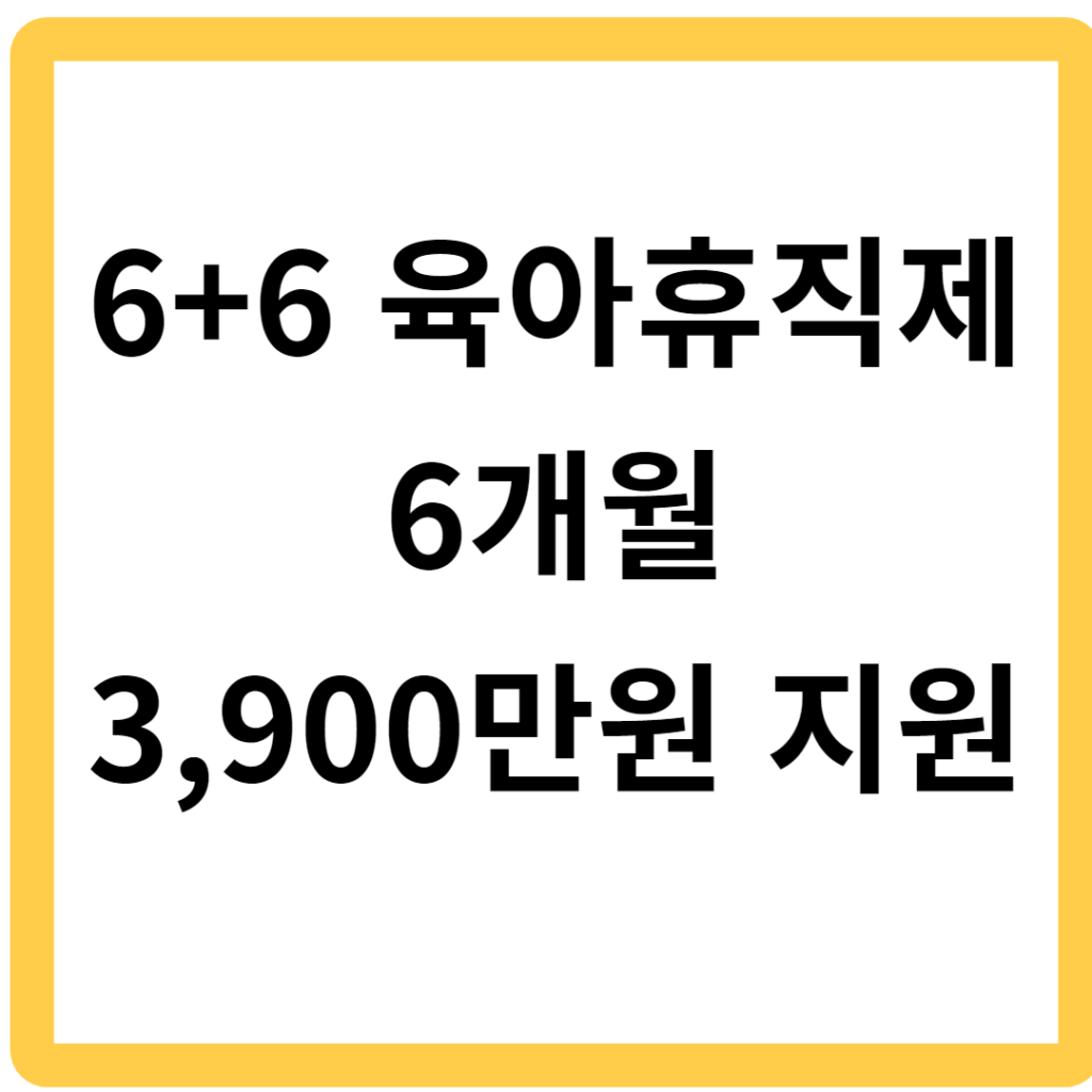 6+6 육아휴직제, 6개월 3900만원 지원